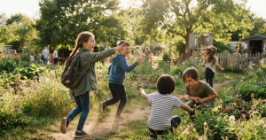 Enfants en plein jeu, illustrant son rôle dans leur développement